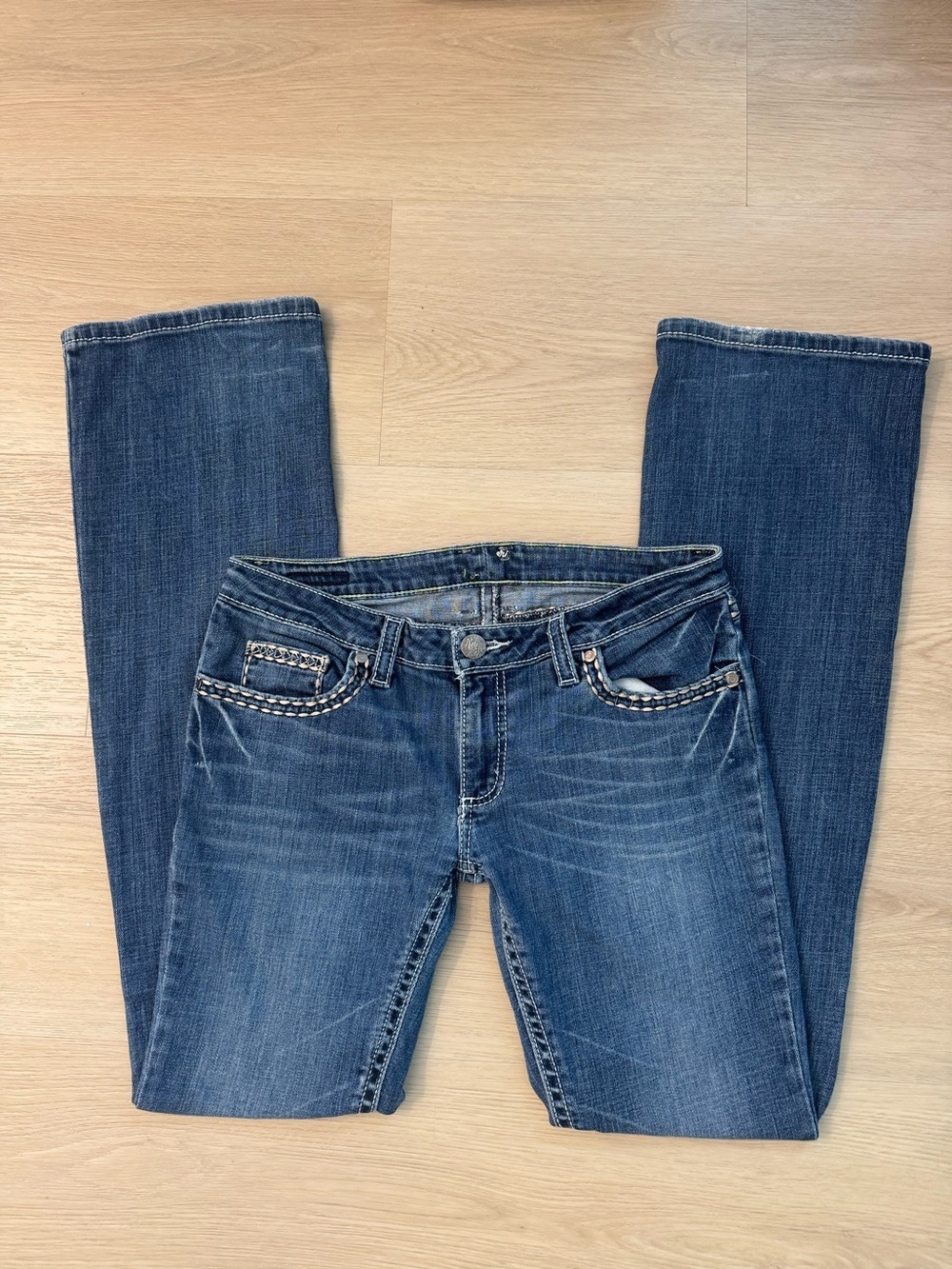 Rock 47 Embroidered Bootcut Jeans Size 28 Y2K Western